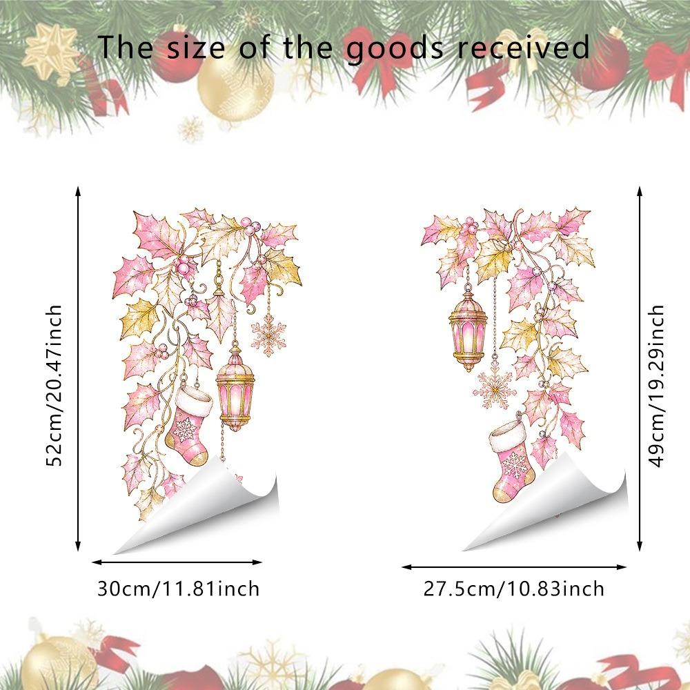 Multicolor Christmas Window Sticker Leaves Flower Vine Christmas Glass Stickers Party Supplies