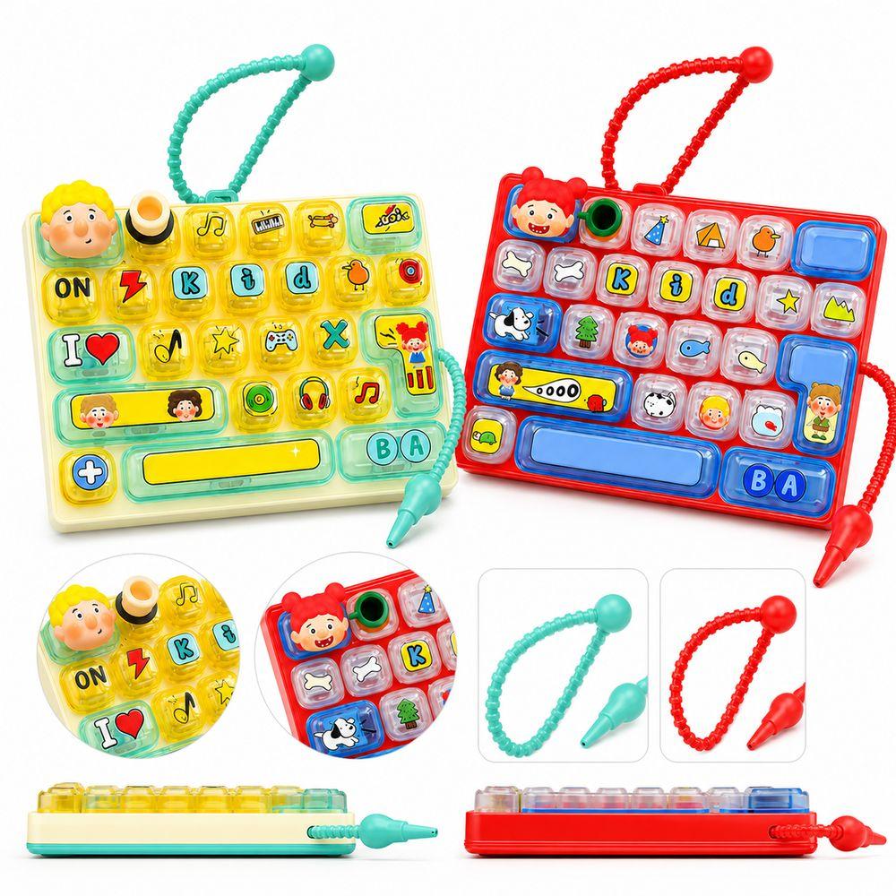 26-key Keyboard Keychain Clear Key Sounds Press Button Toy Keyboard Fidget Toy Bag Ornament