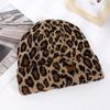 New Unisex Leopard Jacquard Beanies Trendy Autumn Winter Thicken Warm Hat Hip Hop Vintage Knit Hats for Women Men