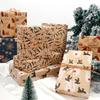 43*300cm Christmas Kraft Wrapping Paper Xmas Tree Santa Claus Gifts Packaging Paper DIY Craft Home Party Decoration Background
