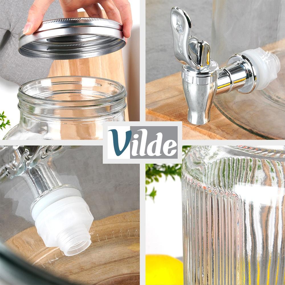 Glass Beverage Dispenser Jar with Tap 6.2L