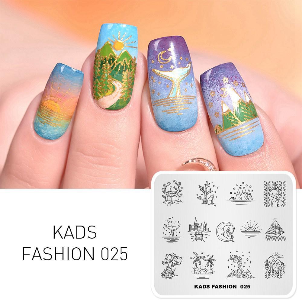 kads Nail Art Template Fashion Day&Night Dreamy Life Design Image Template Nail Stamp Templates Stamping Plates for Nail Art