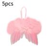 5pcs Angel Wings Christmas Feather Baubles Tree Hanging Ornament Diy Decor Craft