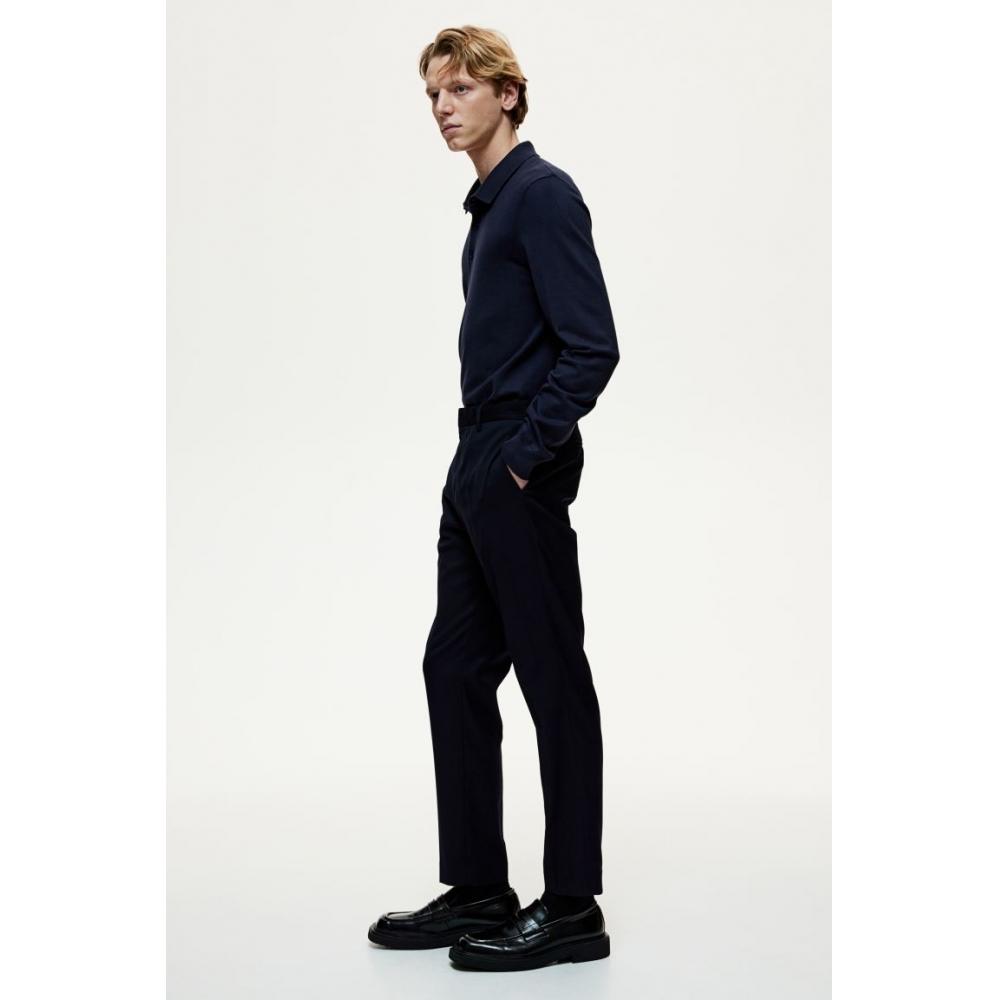 H M Suit Pants sliM Fit Navy Blue