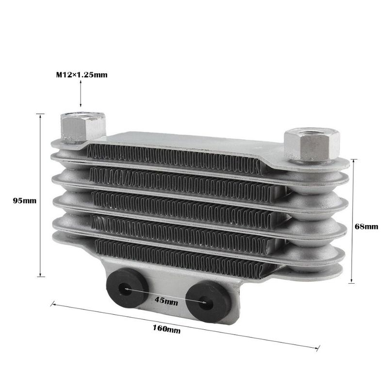 Uniwersalny Chłodnica Oleju 5 Rzędowa 65ml Trwała Oryginalna Chłodnica Oleju Aluminiowa Radiator Silnika Motocykla dla 100-250CC Motocykli Terenowych