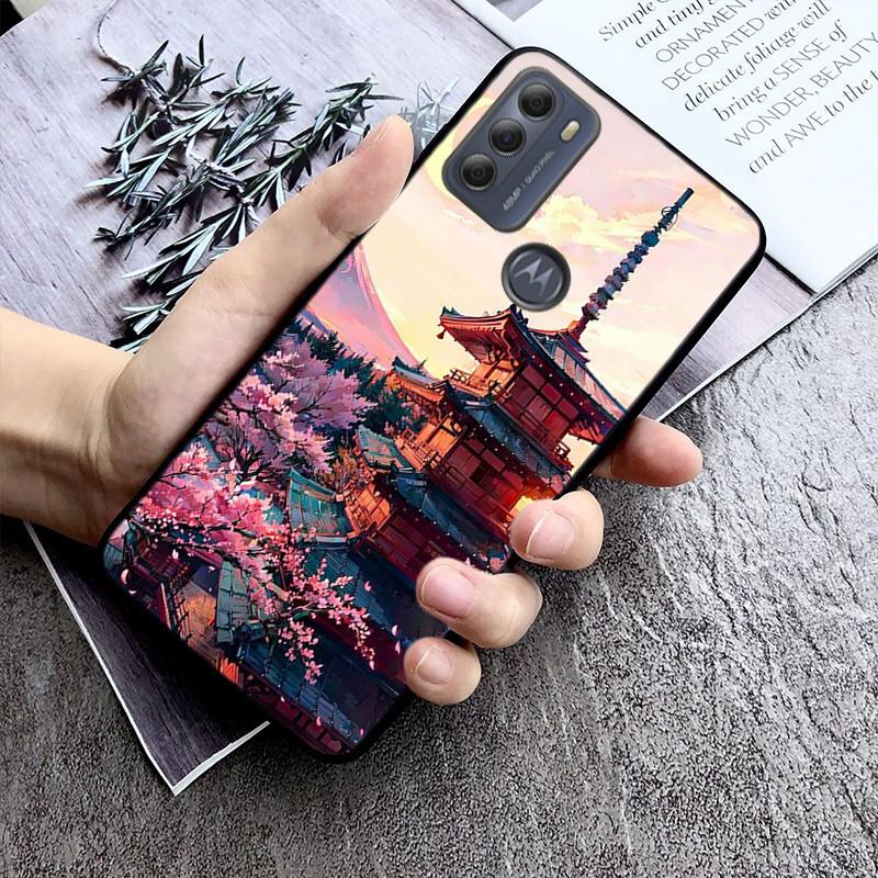 Japanese Mount Fuji Landscape Phone Case For Moto E32 E32S E20 E40 E7 Plus Edge 40 30 Ultra Neo 20 Lite G13 G9Plus GPure GStylus