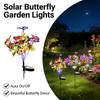 2/1PC Solar Butterfly Flower Floor Lamp, Outdoor Solar Courtyard Lamp, Metal Pole, Very Suitable for Garden, Courtyard and Lawn Decoration