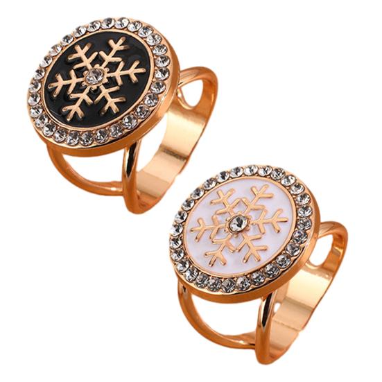 Schal-Ring-Clip für Damen Strass-Hemd-Krawatten-Clips Metall-Schneeflocke Runder Gürtel Seidenschal-Schiebering für Schal Kleid Bekleidungszubehör