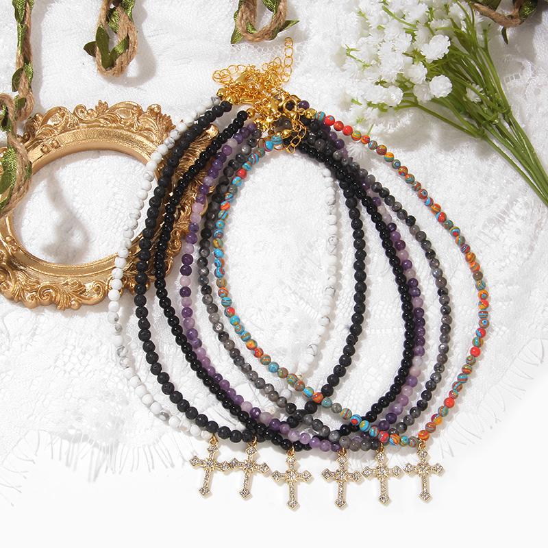 Bohemian Natural Stone Bead Choker Necklace Handmade Irregular Ladies Gemstones Beaded Jewelry Collar Party Friend Gift Femme