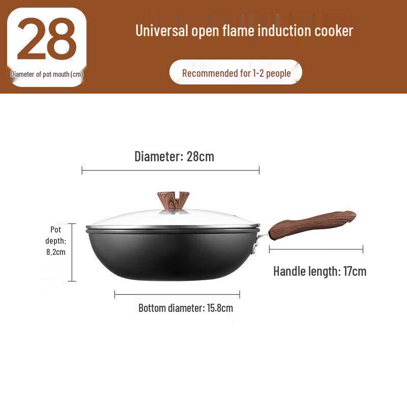 Chui Da Huang 28CM Seasoned Iron Non-stick Wok