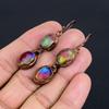 Ammolite Earrings Gemstone Jewelry, Copper Electroformed Handmade Earrings, Latest Design Jewelry