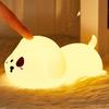 Silicone Night Light with Auto-Off Timer Cute Puppy Design Flicker Free Eye Protection Touch Control LED Bedside Lamp Decoration