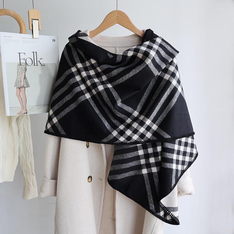 Liangsu Classic Plaid Imitation Cashmere Scarf