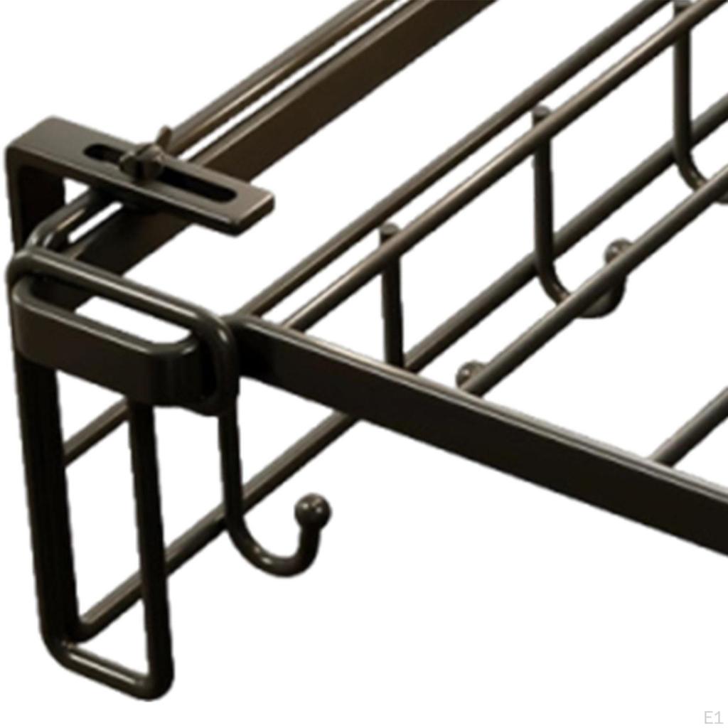 Iron Clothes Drying Rack with Adjustable Hooks for Home Use