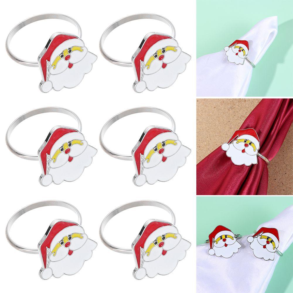 Table Decoration Merry Xmas Kitchen & Bar Napkin Ring Christmas Supplies Santa Claus Mouth Ring