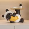 Siamese Cat Statue Candy Bowl Multi-Functional Key Trinkets Jewelry Organizer Dish Holder Home Office Desktop Decoration Ornament