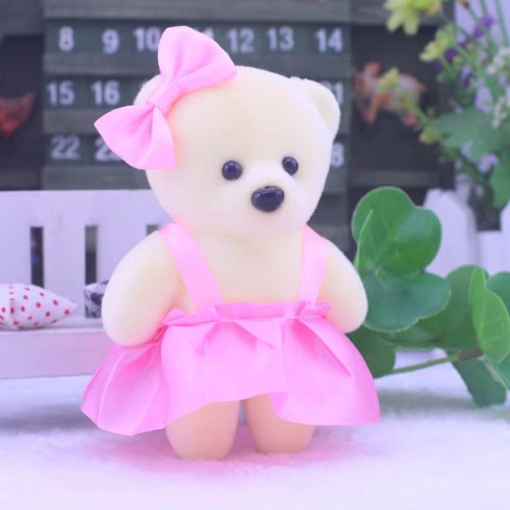 10pcs/set Plush Doll Bear Plush Foam Toys Foam Bear Cartoon Bouquet Doll Graduation Gifts