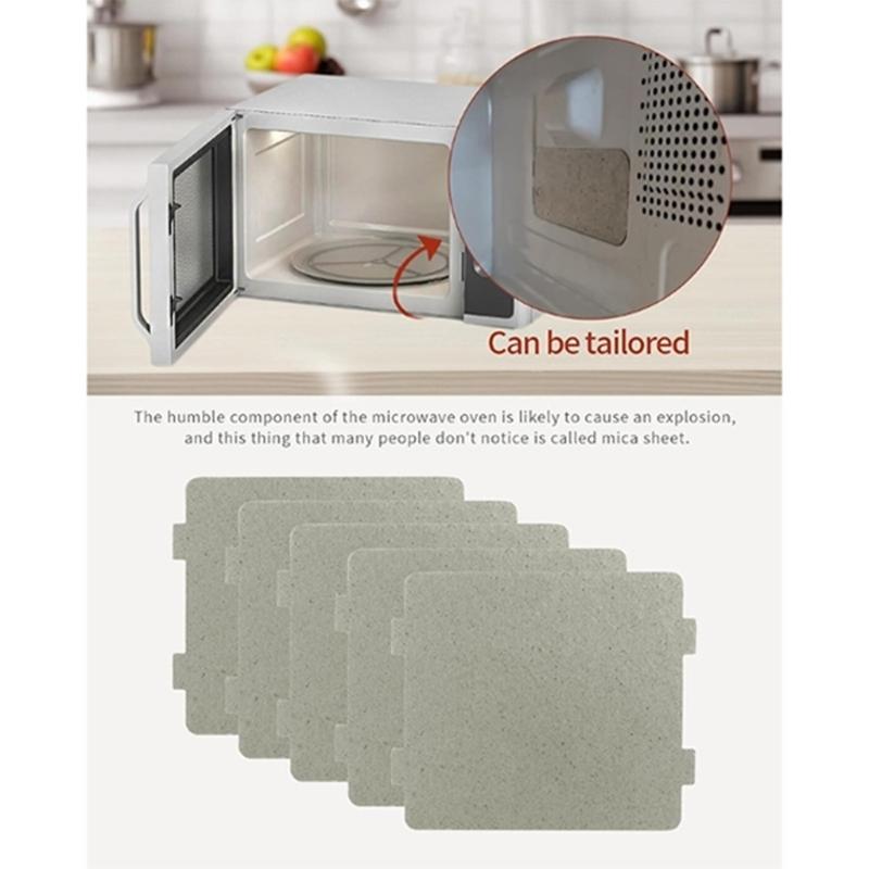 Set of 6 Premium Mica Insulation Plates Cuttable Muscovite Sheet Suitable for Microwave Ovens with 800℃ Heat Resistance