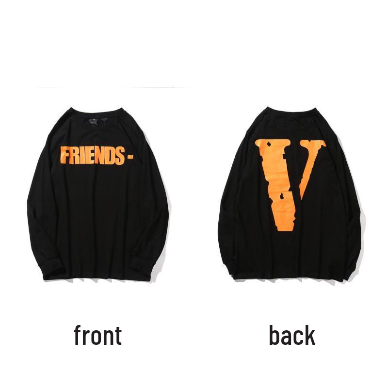 Moletom com Capuz de Manga Longa VLONE Big V Unissex - Estilo Tendência Inspirado em Wang Yibo