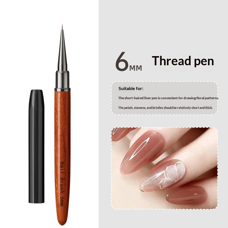 Nail Art Liner Brush Detail Brush Wood Handle Drawing Painting Pen UV Gel Extension Carving Pen Manicure Tool
