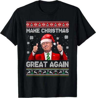 Make Christmas Great Again Xmas Funny Trump Pajamas Ugly T-Shirt