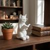 Künstlerische Lese-Katzenfigur 3D-gedruckte Schreibtischstatue Niedliches Schreibtischornament Bücherregal Dekor