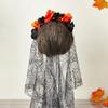 Delicate Rose HairBand Black Headdress Mysterious Rose Hairband with Black Headdress for Halloween Parties Costume