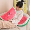 45~90Cm Funny Watermelon Plush Pillow Stuffed Red Fruit Cushion Semicircle Cute Face Decor Sofa Chair Back Support Plushie