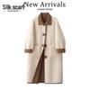 Women's Color-Block Lapel Oversized Warm Coat