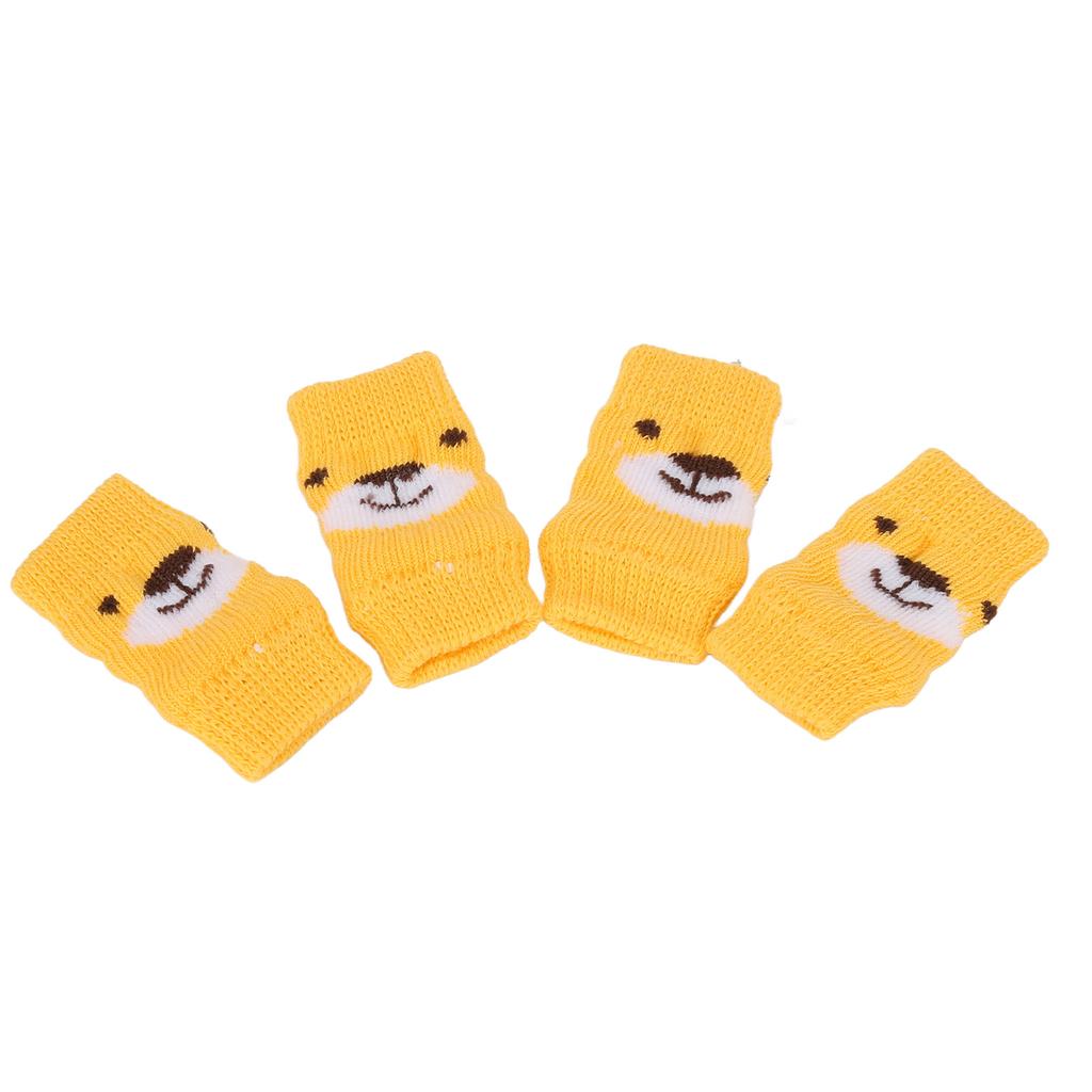 4pcs Dog Elbow Protector Cartoon Bear Pattern Joints Protection Dirty Resistance Pet Dog Elbow Sleeve