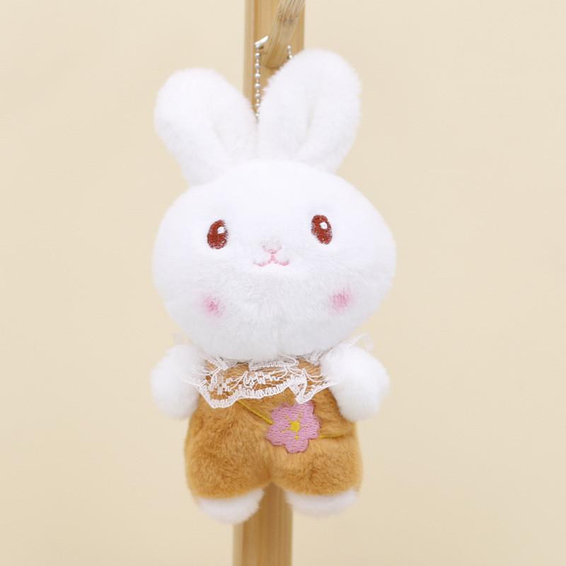 Cute Rabbit Key Holder Plush Ornament Short Plush Stuffed Toy For Gifting And Decor
