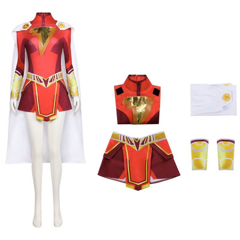 Shazam Fury Of The Gods Cosplay Costume For Women With Spandex Suit For Halloween Role Play