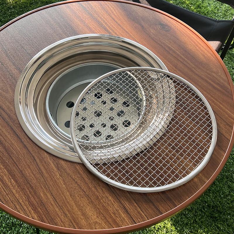 Outdoor Folding BBQ Fire Pit & Tea Table