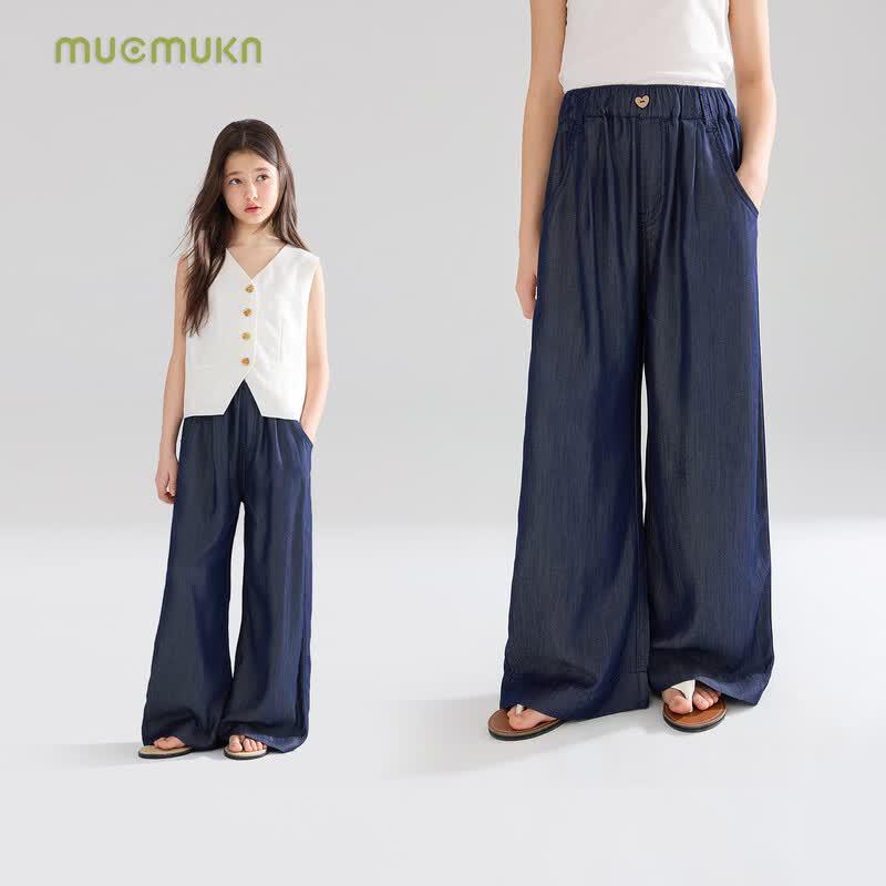 Mucmukn Girls  Lyocell Tencel Wide-Leg Jeans 120 cm