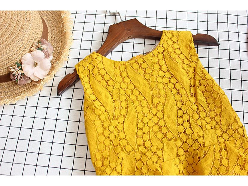 Very Fish 2022 Summer Lace Crochet Girls' Vest and Shorts Set