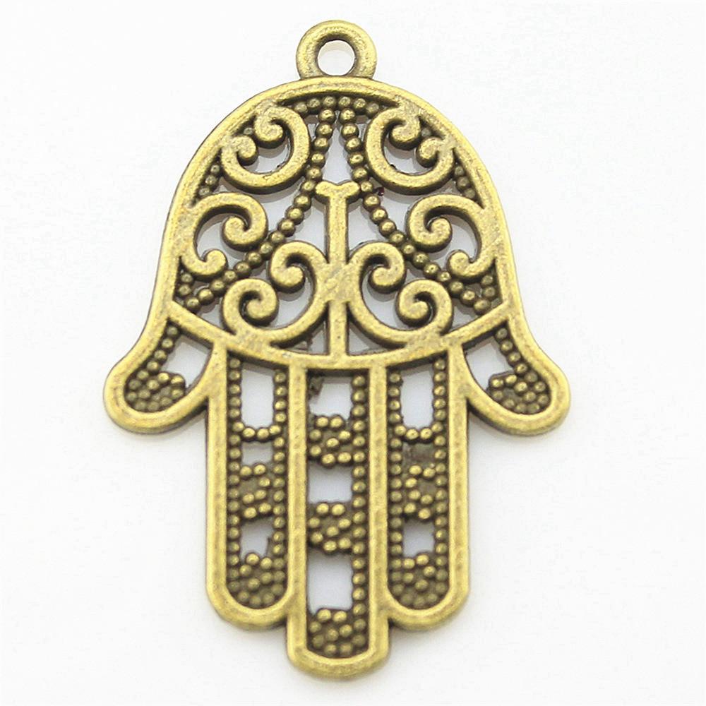 Alloy Hamsa Hand Charms Amulet Pendants For Good Luck Jewelry Making
