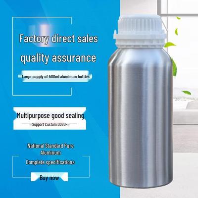 500 ml polert aluminiumsflaske med tyverisikret kork for aromaterapi eteriske oljer eller hydrosoler.