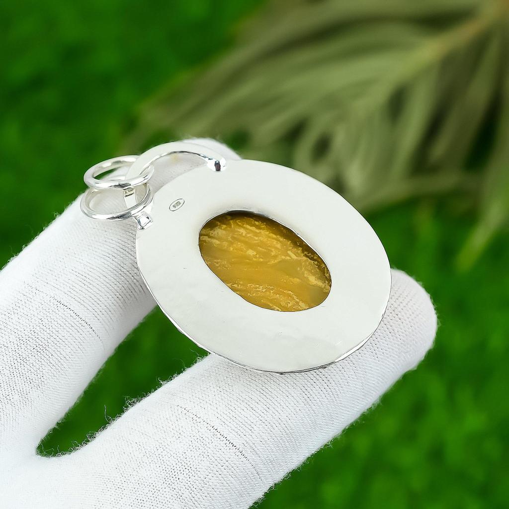 Gift For Women Jewelry Pendant 925 Sterling Silver Natural Ocean Jasper Gemstone