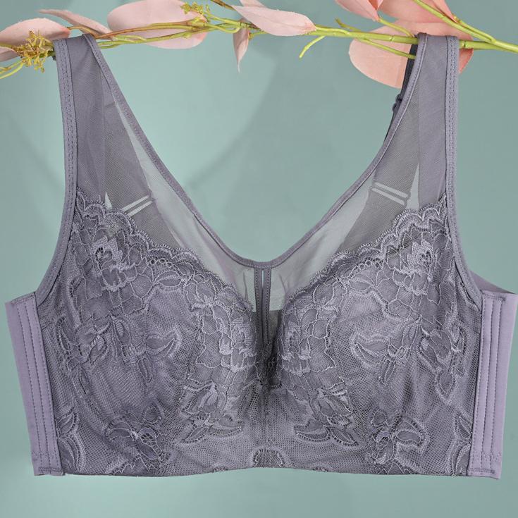 Underwear Women's Thin Soft Steel Ring Anti Sagging Breast Full Cup Support Gathering and Adjusting Bra