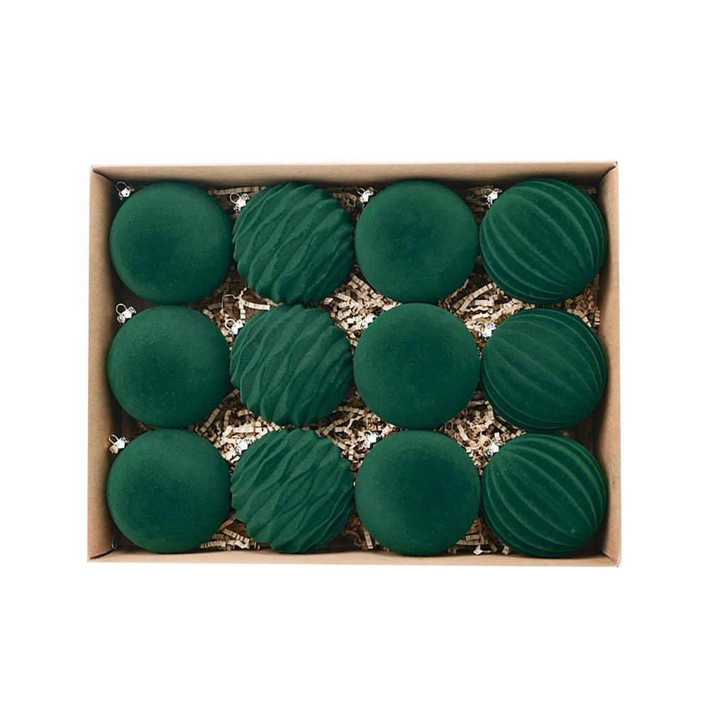 Christmas Ball Ornaments Flocked Christmas Ornaments Versatile Use Sturdy Metal Buckle Holiday Decoration Home Holiday Accents