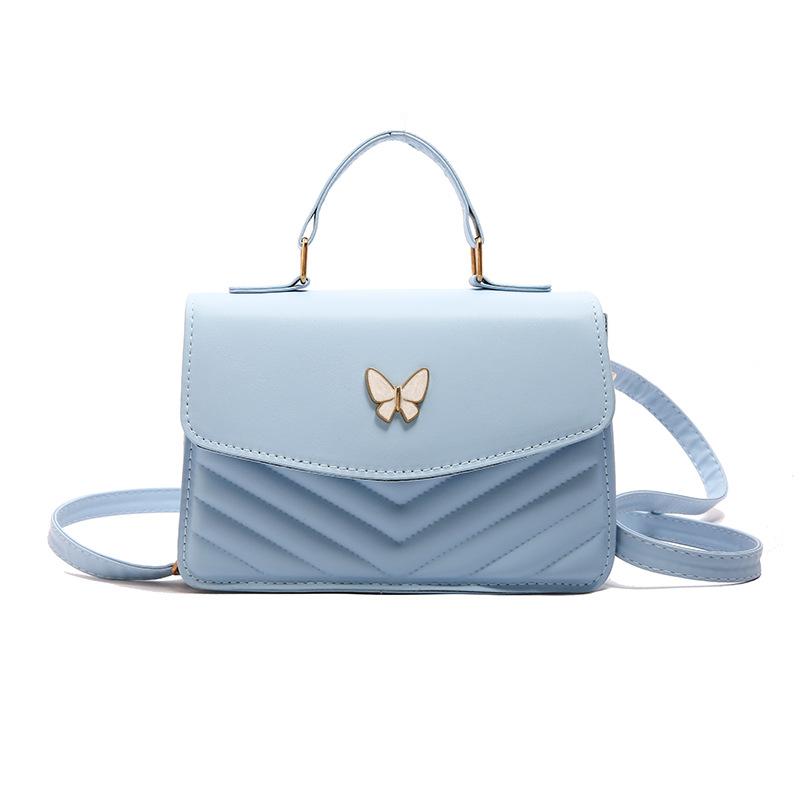 

Bow portable small square bag women s new high-end sense versatile underarm shoulder bag fashion messenger bag синій