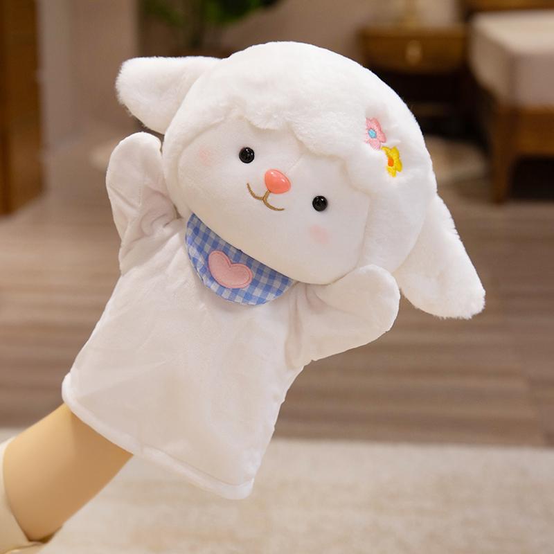 Funny Cute Cartoon Forest Animal Hand Puppet Plush Toys Soft Panda Sheep Kitten Deer Horse Toys Lovely Children Game Props