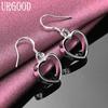 925 Sterling Silver Heart Earrings Wedding Jewelry