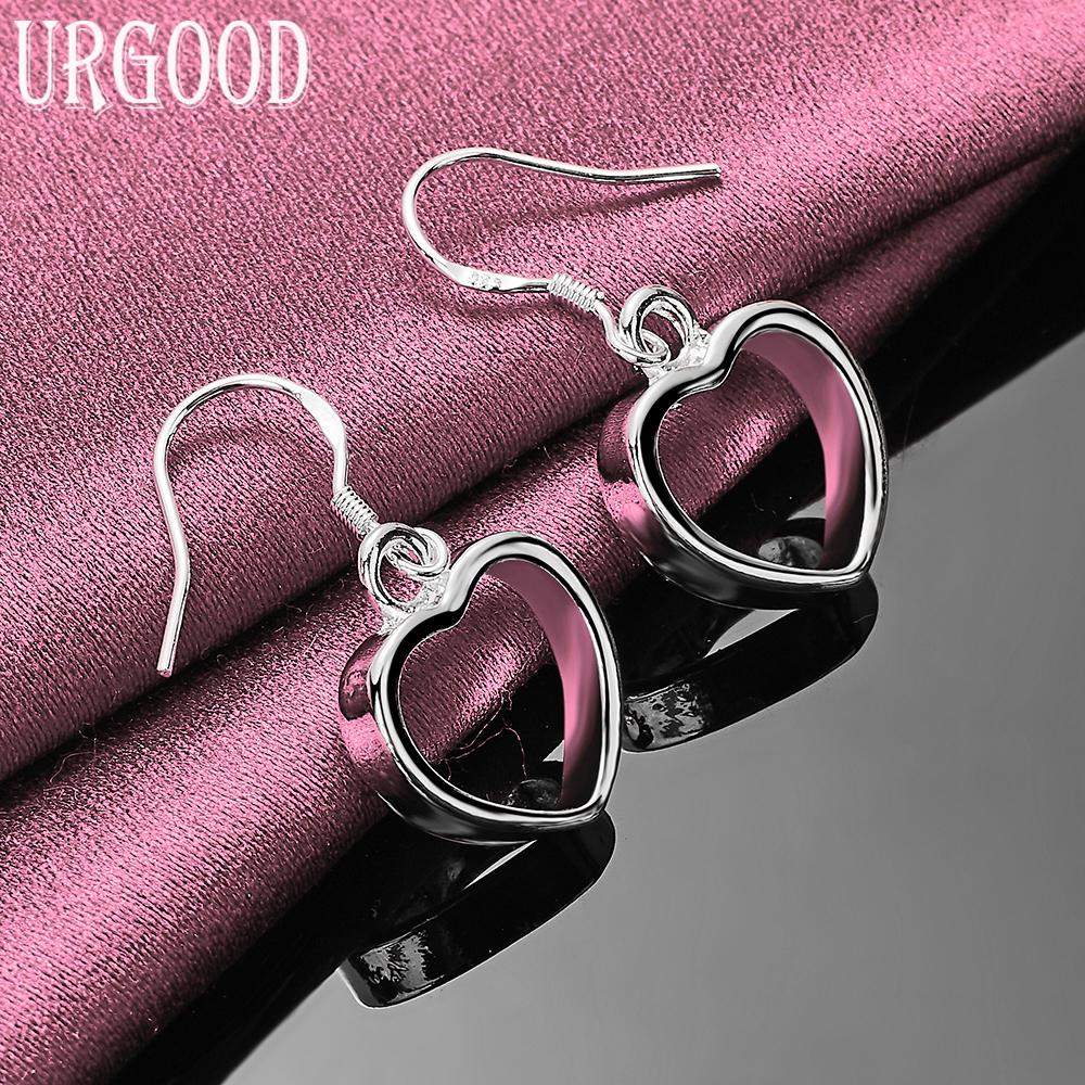 925 Sterling Silver Heart Earrings Wedding Jewelry