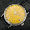 SWISS VINTAGE ENICAR STAR JEWELS HAND-WINDING MENS YELLOW DIAL WATCH a703029-1