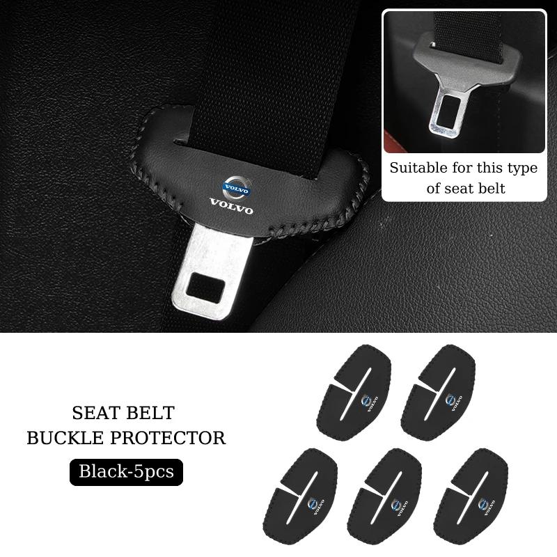 Protezione fibbia cintura di sicurezza interna auto Tappetino in pelle antigraffio per Volvo XC40 XC60 XC70 XC90 V40 V60 V90 S60 S80 S90