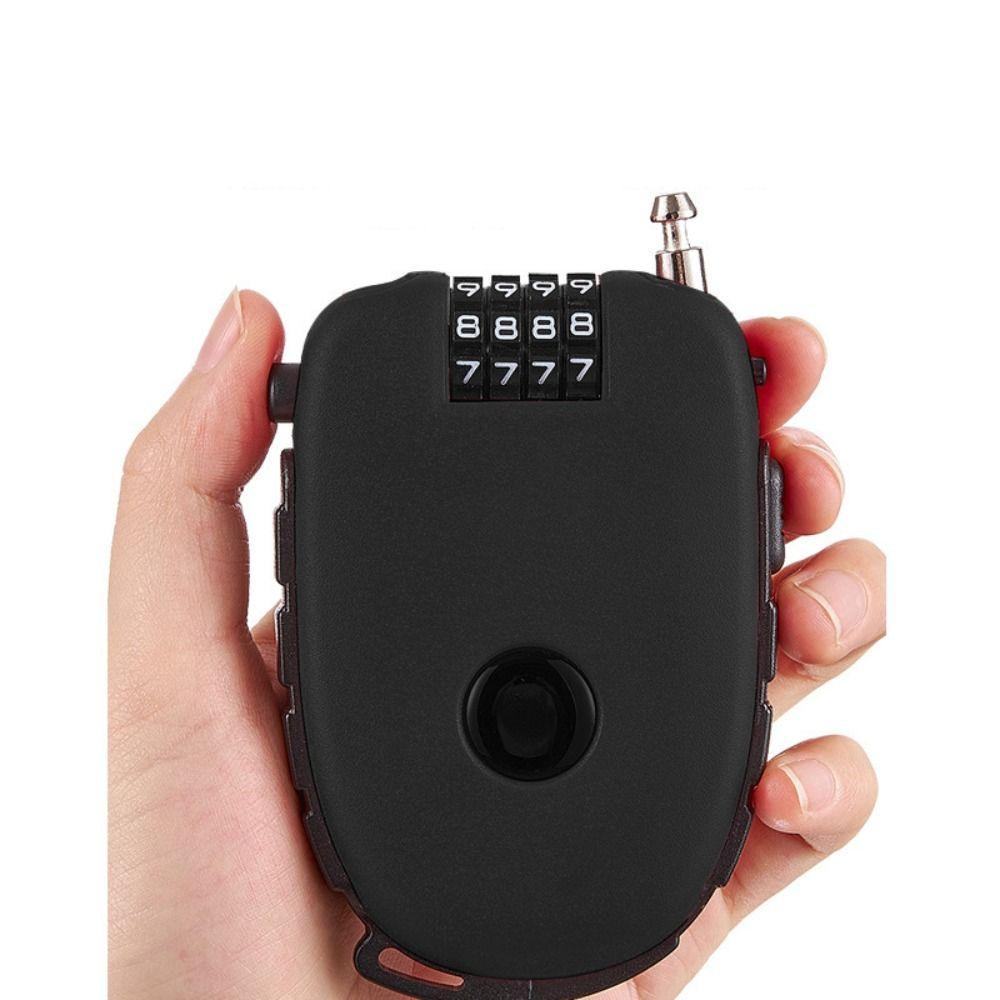 Retractable Motorcycle Helmet Lock 4 Digit Wheel Password Lock Coded Motorbike Padlock  Cycling