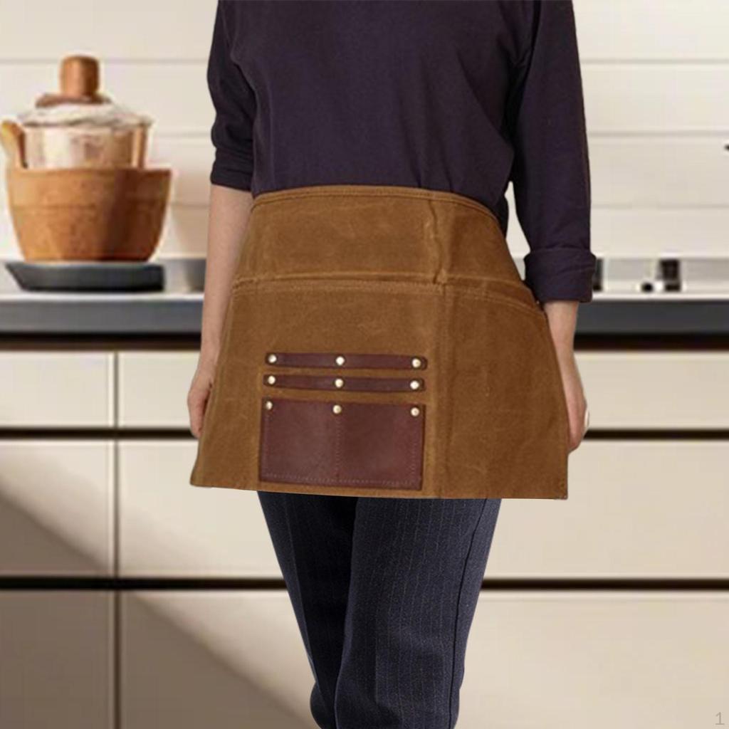 Cross Back Belt Work Waist Apron for Restaurant Staff