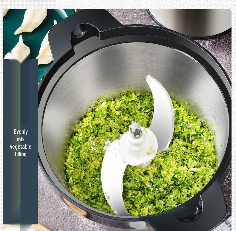 Elektrische Fleischwolf & Edelstahl-Gemüseschneider, 10L/6L Große Kapazität, für Teigtaschenfüllung, Chili, Knoblauchpaste und Kartoffelstampfer-Funktionen.