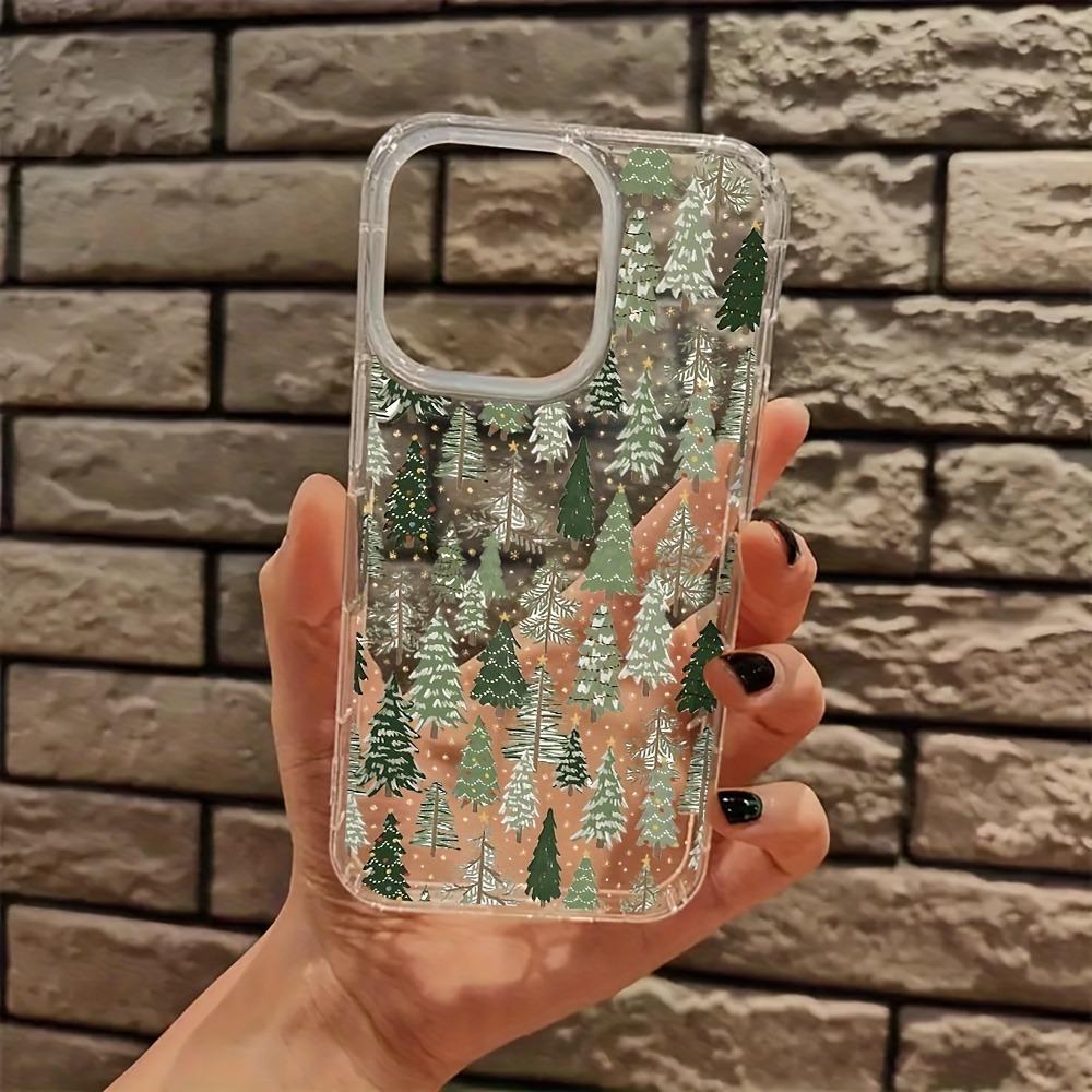 Fir Christmas Tree Aesthetic Clear Phone Case for iPhone 17 16 11 15 14 13 12 Pro Max XS X 7 8 Plus Transparent Back Phone Cover